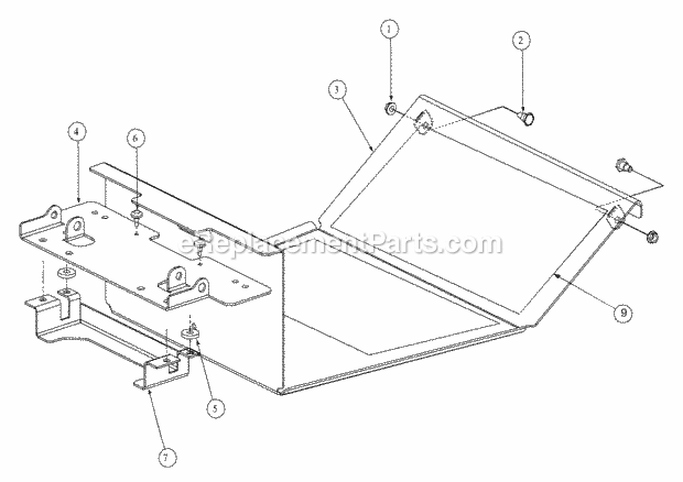 Floor Panel Assembly Diagram and Parts List for 3648 53AB5D4M100 Cub Cadet Lawn Mower